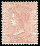 Stamp of Canada » British Columbia and Vancouver 1860, 2 1/2d deep reddish rose mint l.h.