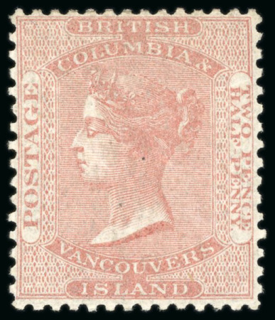 Stamp of Canada » British Columbia and Vancouver 1860, 2 1/2d deep reddish rose mint l.h.