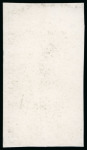 Stamp of Canada 1851 6d dark grey trial colour proof on India paper with "SPECIMEN." in block of 6