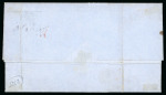 Stamp of Canada 1851 6d slate-violet, good to very good margins, tied to NO 6 1851 entire from Montreal to New York
