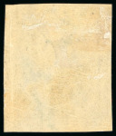 Stamp of Belgium 1861, 1c bottle green mint h.r. lower sheet marginal example