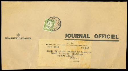 Stamp of Egypt » Officials 1938, Offset Lithograph: 4m. yellow-green, neatly tied