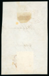 Stamp of Switzerland / Schweiz » Kantonalmarken » Zürich 1843, 6 Rp. schwarz mit waagrechten Untergrundlinien, Type II, auf Briefstück