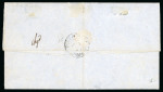 Stamp of Jamaica 1859 (Oct 7) entire sent from Port Antonio to Kingston, A64 numeral 