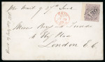 Stamp of Jamaica 1859 (June 25) envelope sent from Jamaica to London,