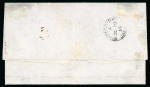Stamp of Jamaica 1859 (Oct 10) lettersheet sent from Montego Bay to Kingston, franked with a horizontal pair of 4d rose