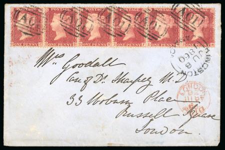 Stamp of Jamaica 1860 (June 8) envelope franked with horizontal strip A01 Kingston