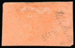 Stamp of Jamaica 1858, 4d rose and 5d lilac, used in combination on