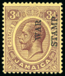 Stamp of Jamaica 1917, War Stamps, third issue, 3d purple and yellow,