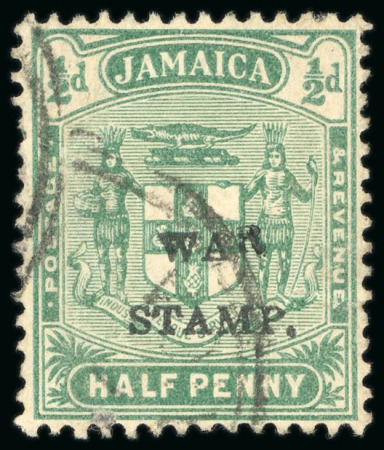 Stamp of Jamaica 1916, War Stamps, second issue, 1/2d blue-green, used