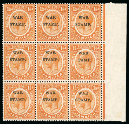 Stamp of Jamaica 1916, War Stamps, second issue, 1 1/2d orange, mint,