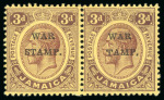 Stamp of Jamaica 1916, War Stamps, second issue, 3d purple and yellow,