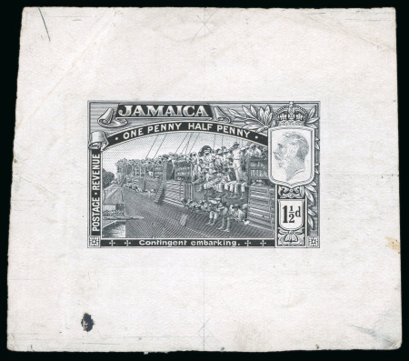 Stamp of Jamaica 1919, Contingent Embarking, 1 1/2d value, die proof