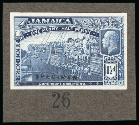 Stamp of Jamaica 1919, Contingent Embarking, 1 1/2d value, imperforate