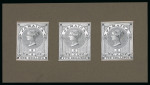 Stamp of Jamaica 1858, Revenues, 1s, 5s and 10s De La Rue die proofs,