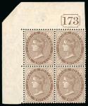 Stamp of Jamaica 1905, 1s black on green, mint, top corner marginal