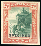 Stamp of Jamaica 1919, 2d, 2 1/2d, 3d and 4d, imperforate colour trial