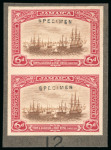 Stamp of Jamaica 1921, Port Royal, 6d carmine and brown, vertical pair,