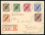 Stamp of Germany » German Colonies » Caroline Islands 1901 & 1911 pair of covers: 1900-10 3pf & 5M corner marginal on envelope sent registered from Yap
