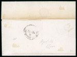 Stamp of Italian States » Lombardy Venetia 1852 15c red, hand paper (Type III), superb top corner marginal on cover