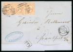 Stamp of Luxembourg 1856 (Nov 18th), Cover sent to Frankfurt, franked with