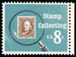 Stamp of United States » 1919 Issues onwards 1972, "Stamp Collecting" 8c with black (litho) omitted  and 1986 AMERIPEX block of four with red, black and blue omitted