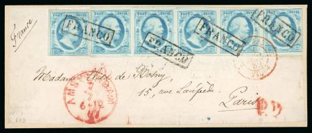 Stamp of Netherlands 1862 (July 7th), Part front sent to Paris, franked