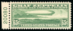 Stamp of United States » 1919 Issues onwards Airmails: 1930 Graf Zeppelin mint set of left marginals each with plate number