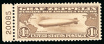 Stamp of United States » 1919 Issues onwards Airmails: 1930 Graf Zeppelin mint set of left marginals each with plate number