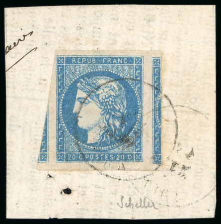 Stamp of France » Emission de Bordeaux 1870 1870, Émission de Bordeaux 20 centimes bleu, Y&T n°44A