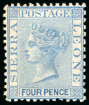 Stamp of Sierra Leone 1859-96, Group incl. 1859-74 no wmk 6d unused and mint