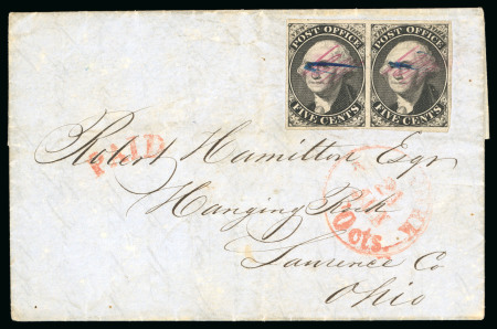 Stamp of United States » Postmasters' Provisionals 1846 (June 26), Entire sent from New York to Hanging