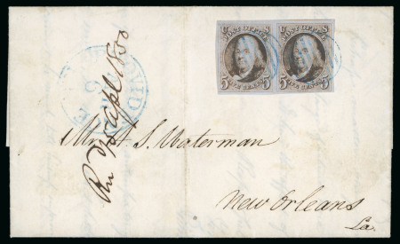 Stamp of United States » 1847 Issue 1850 (April 6), Entire to New Orleans, franked with