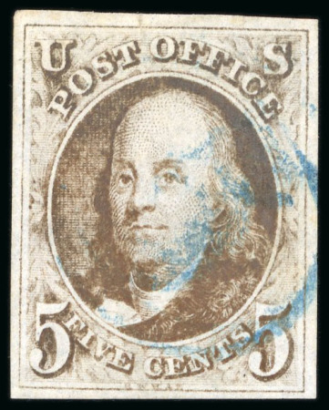 Stamp of United States » 1847 Issue 1847, Benjamin Franklin, 5c red-brown, four full to