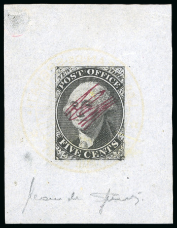 Stamp of United States » Postmasters' Provisionals 1845, George Washington, Sperati Reprint, 5c black,