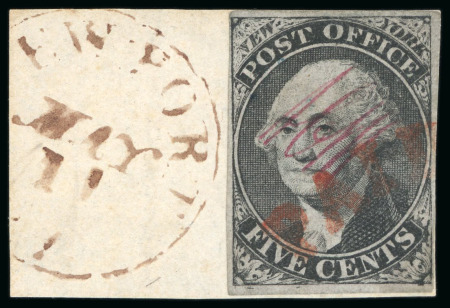 Stamp of United States » Postmasters' Provisionals 1845, George Washington, 5c black, Sperati forgery