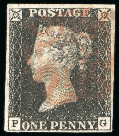 Stamp of Great Britain » 1840 1d Black and 1d Red plates 1a to 11 1840, 1d black, plate 7 PG, four margins, neatly cancelled