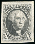 Stamp of United States » 1847 Issue 1847, George Washington, 10c black, pen cancel removed