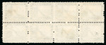 Stamp of Nicaragua 1862, 2c blue, horizontal block of eight, unused without gum, and 5c black mint block of four 