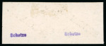 Stamp of Nicaragua 1862, 2c black and 5c blue, plate colour proofs in