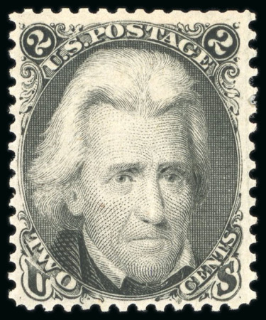 Stamp of United States » 1861-1866 issue 1863, Jackson, 2c black, mint, good positioning, brilliant