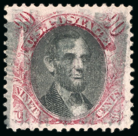 Stamp of United States » 1869 Pictoral Issue 1869, Lincoln, 15c carmine and black, beautifully centered,