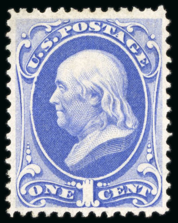 Stamp of United States » 1870-75 National Bank Note Co. and Continental Bank Note Co. Issues 1870, Franklin, 1c ultramarine, regummed