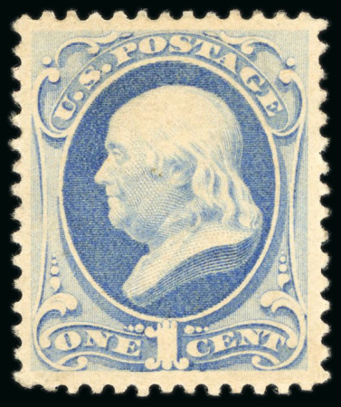 Stamp of United States » 1870-75 National Bank Note Co. and Continental Bank Note Co. Issues 1870, Franklin, 1c dark ultramarine, soft porous paper, mint o.g.