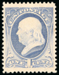Stamp of United States » 1879-93 Bank Notes Issue -American Bank Note 1882, Franklin, 1c gray-blue, re-engraved design, mint