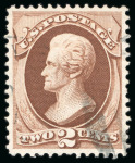 Stamp of United States » 1870-75 National Bank Note Co. and Continental Bank Note Co. Issues 1873, Jackson, 2c brown, very well centered