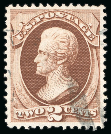Stamp of United States » 1870-75 National Bank Note Co. and Continental Bank Note Co. Issues 1873, Jackson, 2c brown, very well centered