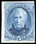 Stamp of United States » 1870-75 National Bank Note Co. and Continental Bank Note Co. Issues 1875, Taylor, 5c blue, imperforate die proof