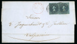 Stamp of Chile 1853, First London Printing, 10c deep blue, horizontal