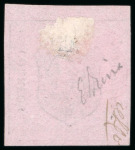 Stamp of Dominican Republic 1865, 1/2r black on rose, position 5, unused without gum